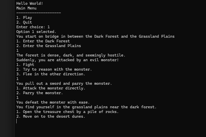 Text Adventure Game screenshot